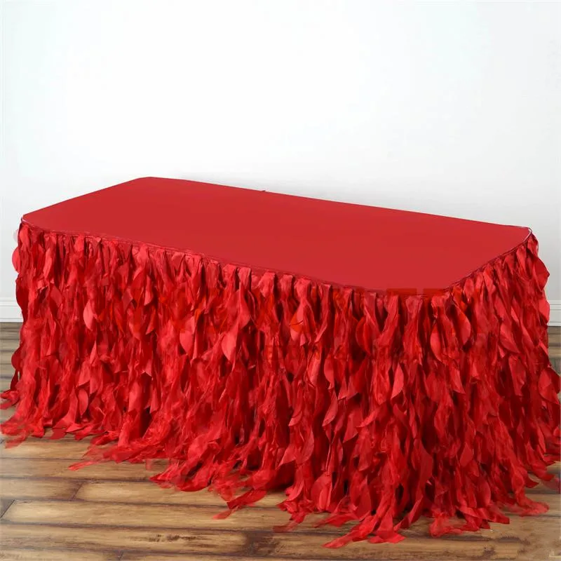 

5pcs Lot Wicker Taffeta Table Skirt \ Wedding Table Cloth Skirting Decoration
