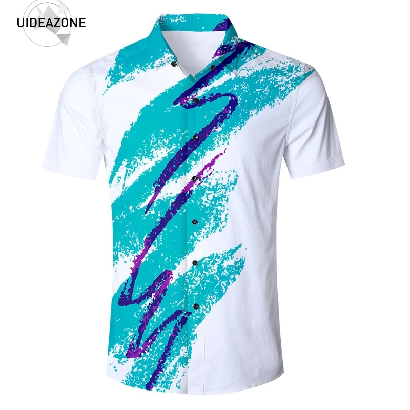 Европейские рубашки мужские рубашки лето весна мода Chemise Homme мужские рубашки с коротким рукавом Slim Fit бумажная чашка 3D Повседневная рубашка