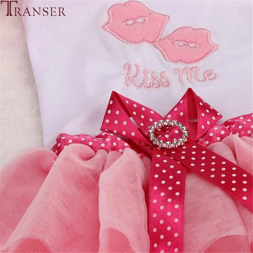 Transer KISS ME, розовая одежда для собак с кружевными оборками, платье-пачка принцессы для собак, костюм для щенков без рукавов 81220