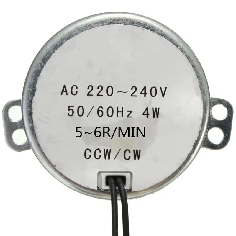 220-240V 4W черный двойного провода 5-6 об./мин. 50/60Hz синхронный двигатель адаптер объектива для камер Micro рукоделие вращают выставочный микроволновая печь небольшими вентиляторами