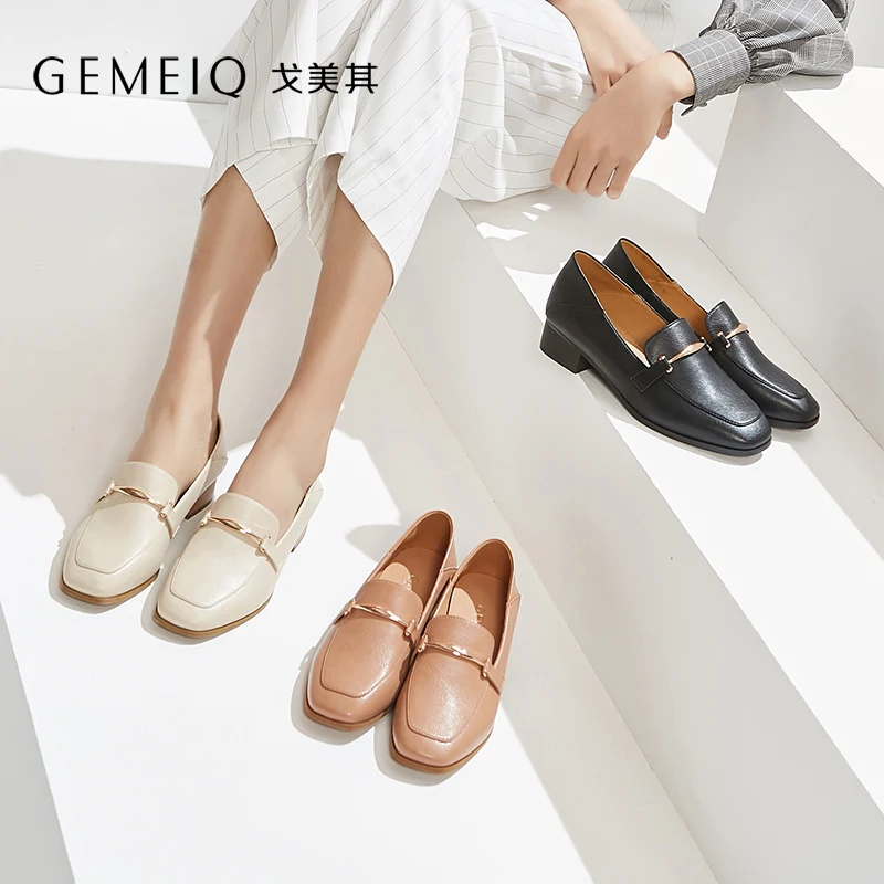 GEMEIQ/2019 г. Весенние новые модные открытые туфли в стиле ретро с квадратным носком