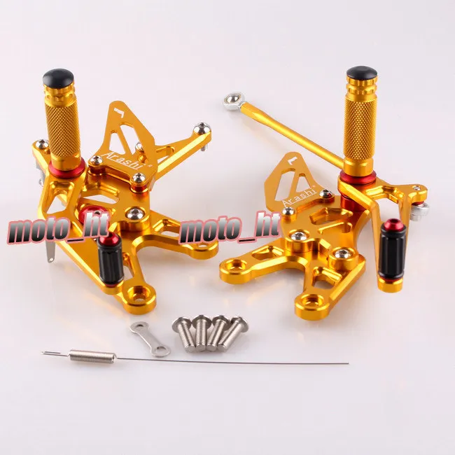 GZYF New Motorcycle Rearset Rear Set Footpegs Adjustable For Kawasaki 2006 2007 Ninja ZX10R Golden | Автомобили и мотоциклы