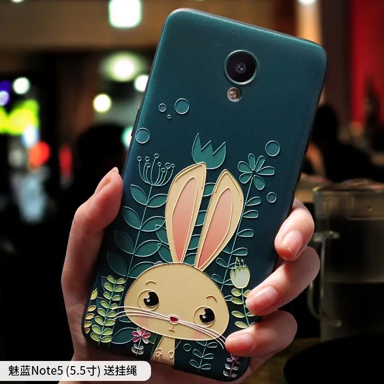 Graffiti cartoon owl rabbit hippo lion Elephant oil painting embossed Relief case For meizu m5 note m6 cover |