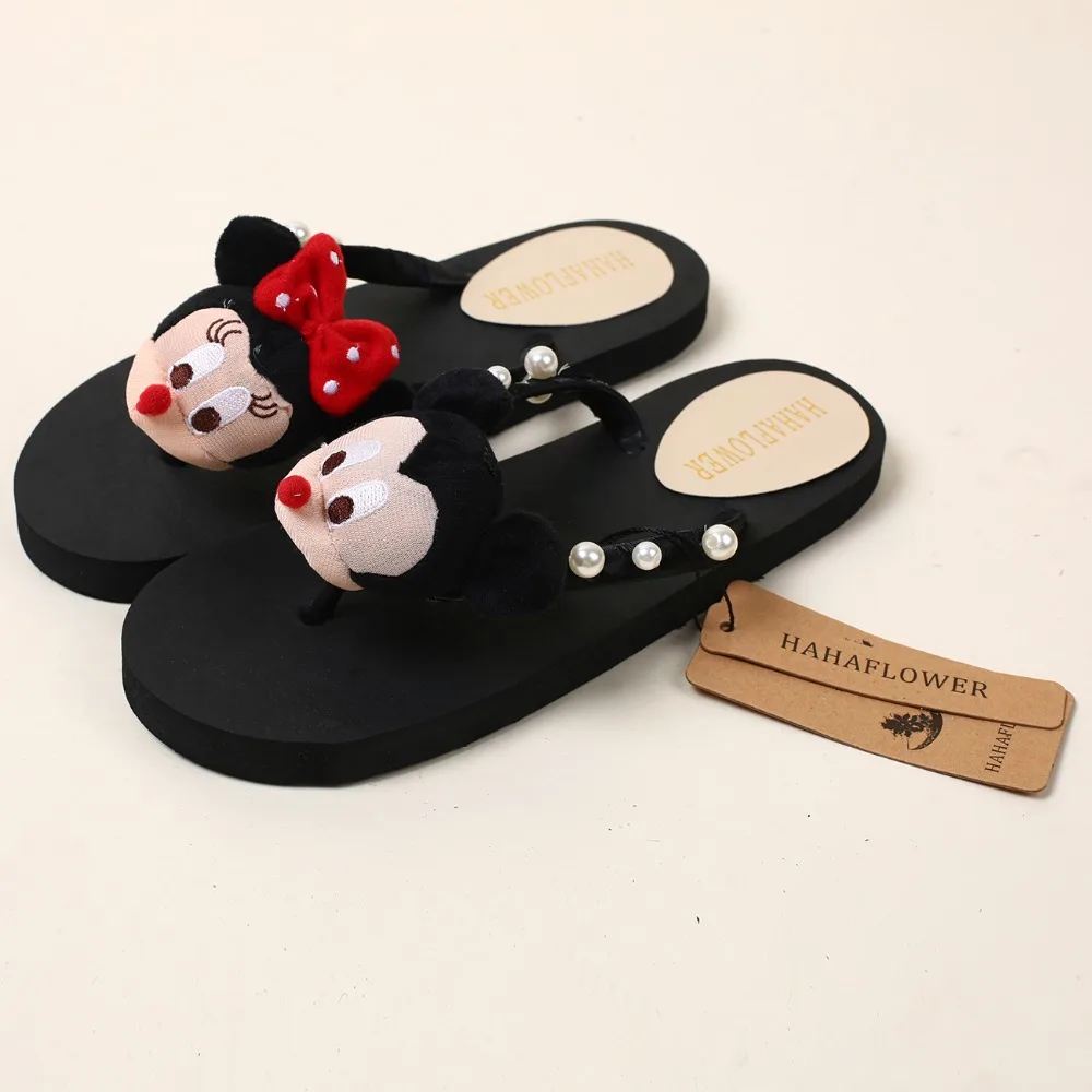 women slippers 2017summer non-slip female cute cartoon mickey sandals flat bottom Minnie beach flip flops A29 | Обувь