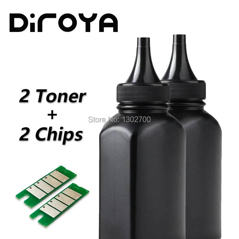 2 бутылки тонера + чипа для Ricoh SP150 SP 150 SP150su SP150w SP150suw su w suw 150su порошок лазерного