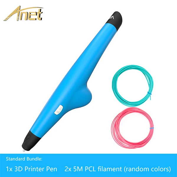 VP05 Blue with 2pcs Anet Умная Ручка 3d 3D Ручка для рисования с 1,75 мм PCL нити 3d ручка нити refills 3d Ручка для детей подарок на день рождения бесплатно 10 рулонов - Цвет: VP05 Blue with 2pcs