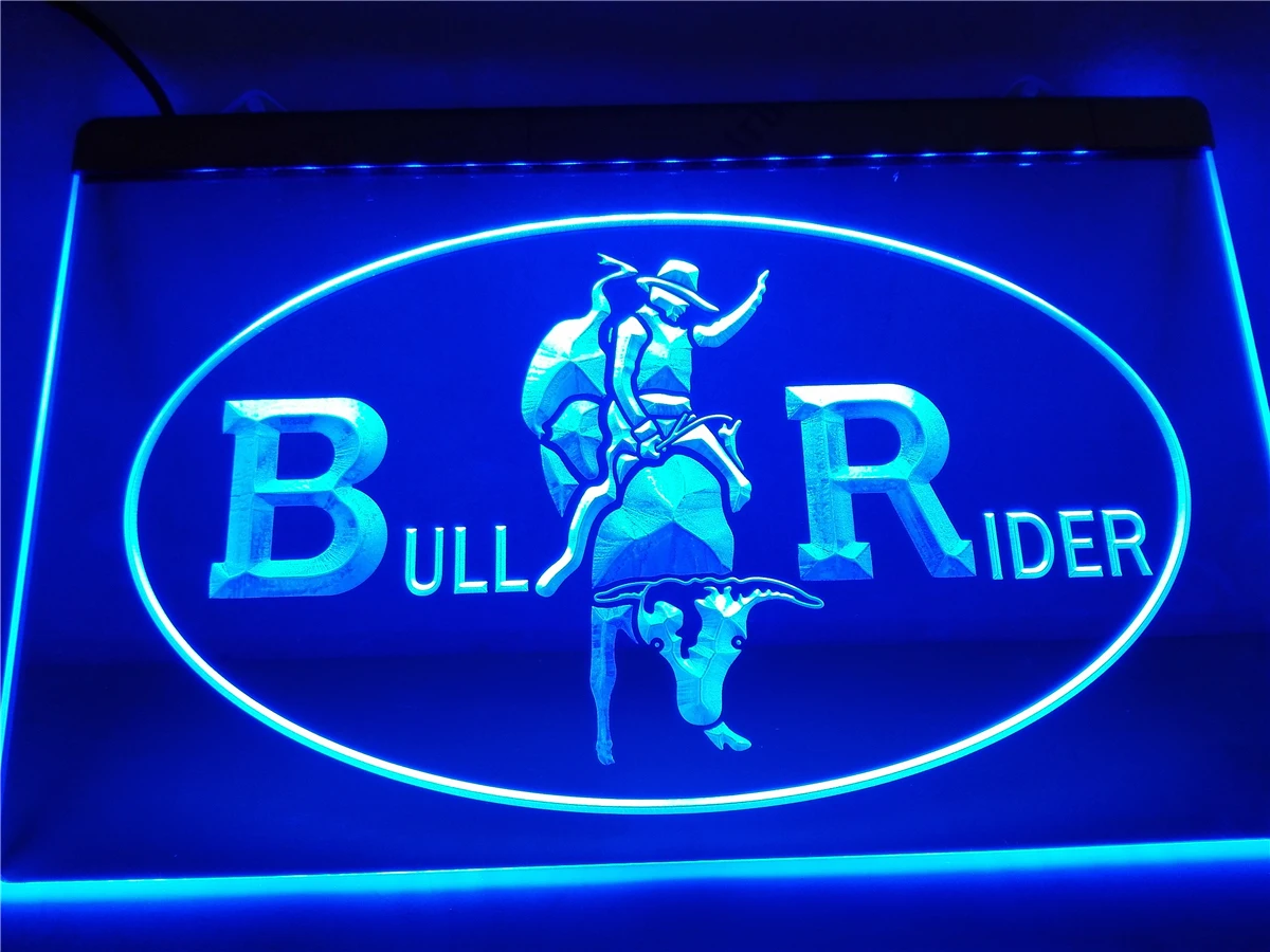 

LK639- Cowboys Bull Rider бар пивной паб светодиодная неоновая светосветильник вывеска поделки для домашнего декора