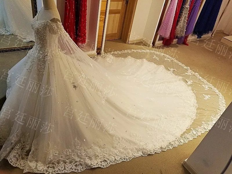 Vestido De Noiva белое роскошное свадебное платье с бусинами и цветами, Тюлевое платье для невесты без спинки настоящая фотография