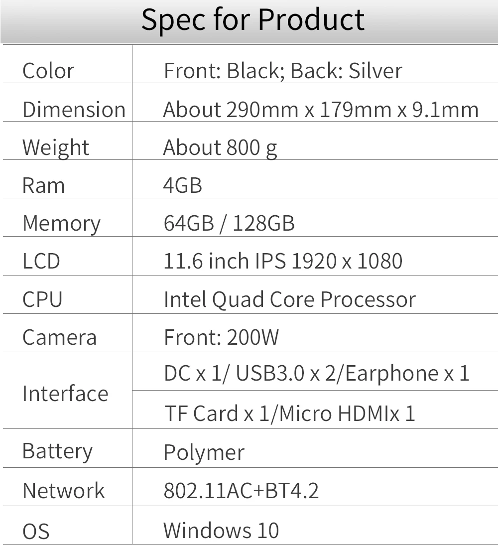 2 в 1 планшетный ПК Jumper EZpad Go 11,6 дюймов ips дисплей windows Tablet 4 Гб ram 64 Гб/128 ГБ Intel Apollo Lake N3450 планшет с ручкой