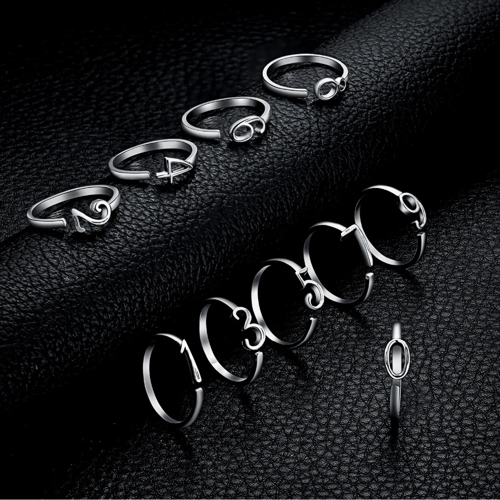 JewelryPalace Открытое кольцо для Для женщин счастливое число 0 письмо рождения Юбилей