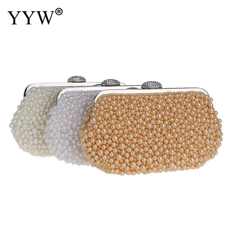 

YYW Новый вечерний клатч для женщин овальной формы с жемчужинами и бисером, дамская сумочка для свадьбы, кошелек для вечеринки со стразами и ж...