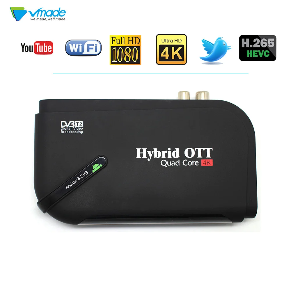 Vmade DVB T2 и Android два в одном смарт приставка 7 1 Amlogic S905D ГБ 8 Bluetooth 4 0 H.265 MPEG tv