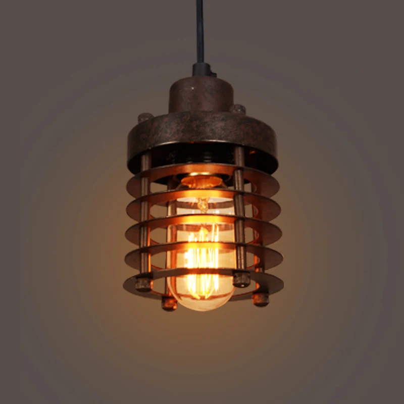 Бесплатная доставка руст черный Лампа моды одной головы железа бар старинные