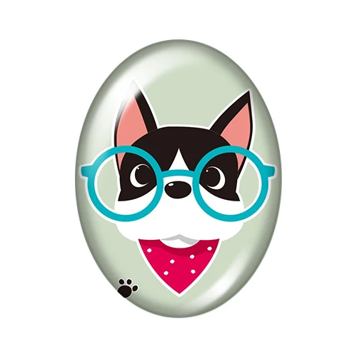 Cartoon Dogs Love pet 10pcs mixed 13x18mm/18x25mm/30x40mm Oval photo glass cabochon demo flat back Making findings TB0029 | Украшения и