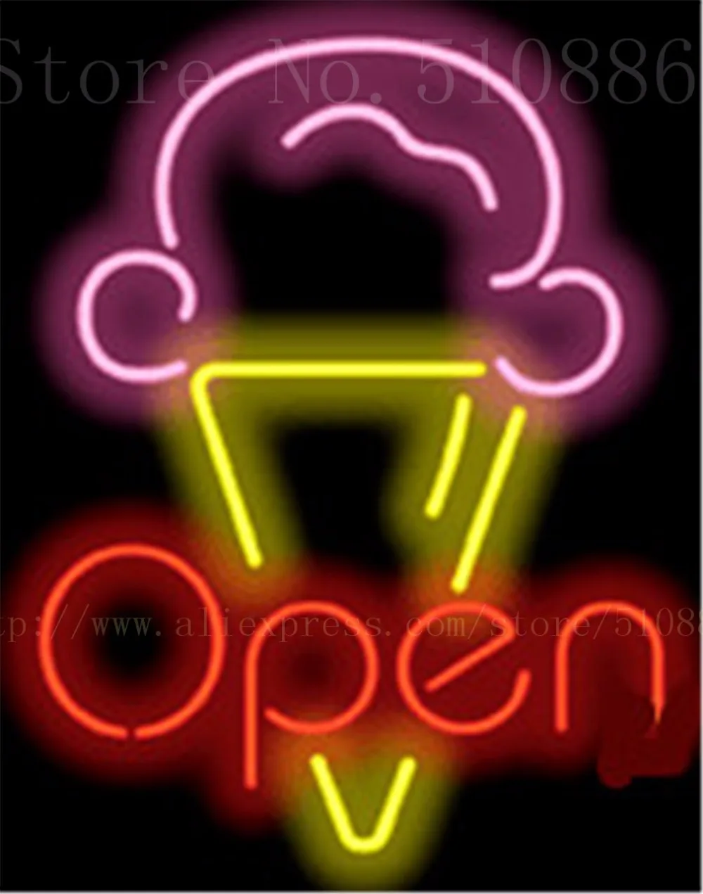 17*14&quot Ice Cream Open NEON SIGN REAL GLASS BEER BAR PUB LIGHT SIGNS display store Restaurant Shop business Advertising Lights |