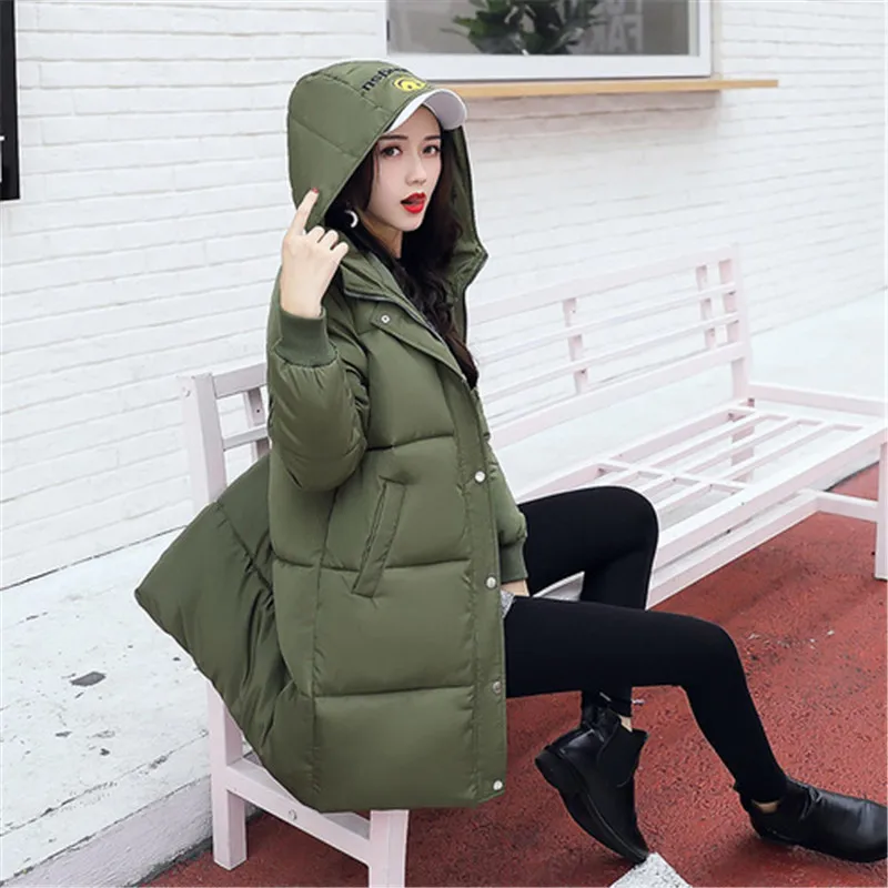 Длинные зимние куртки 2017 женские пальто повседневные Теплые осенние парки с