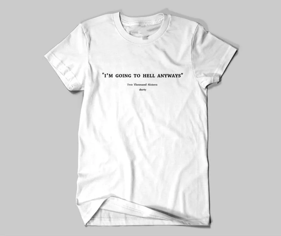 Женская хлопковая футболка с надписью I Going To Hell Anyways в стиле 90 х|Футболки| |