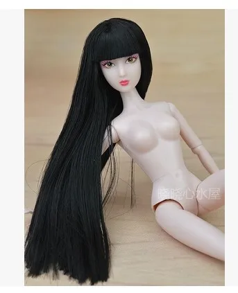 18 black hair Каштановые волосы оригинальные китайские обнаженные куклы/белая кожа 14 суставов подвижные/с головой и телом для кукла Синьи BBI00XY5 - Цвет: 18 black hair