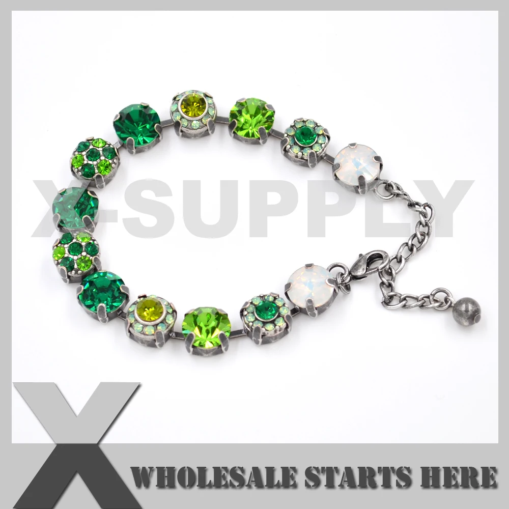 10 мм чатон хрусталь цветком приукрашиванием теннис Браслеты чашечная цепь из