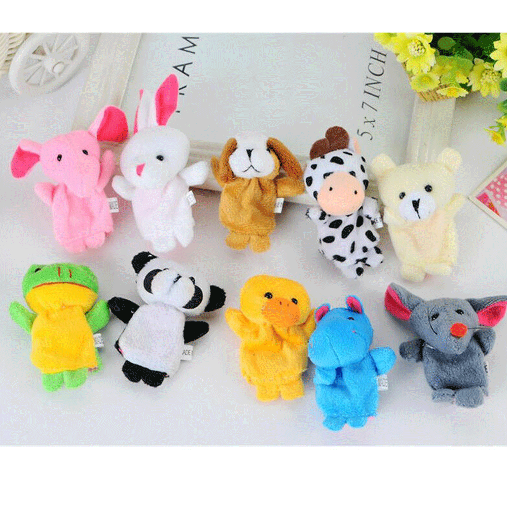 US family Finger Puppets тканевые куклы детские развивающие ручной мультфильм комплект игрушек для животных