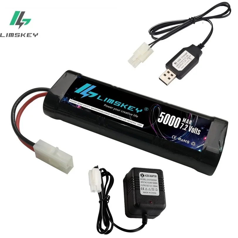 NiMH аккумулятор 7,2 V 5000 mah/3500 mAh с разъемами Timiya 2P разъем SC* 6 ячеек для игрушек, автомобилей, лодки, 7,2 v зарядное устройство