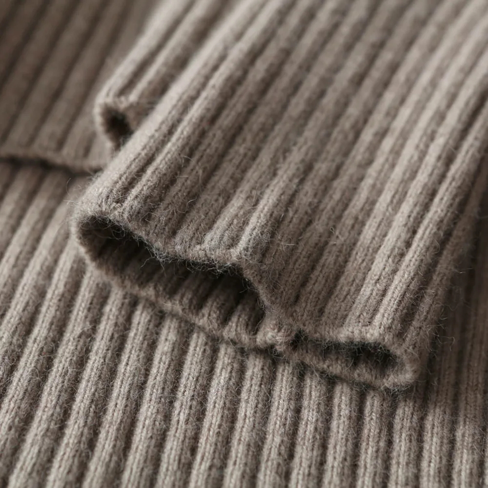 Женские джемперы Осень-зима чистый кашемир повседневная водолазка с ребристым