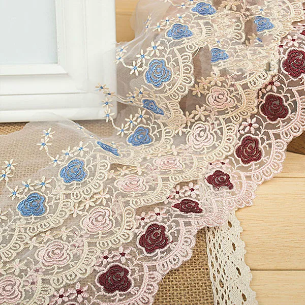 Высококачественная кружевная Марля с золотой вышивкой 8 см/аксессуары для одежды