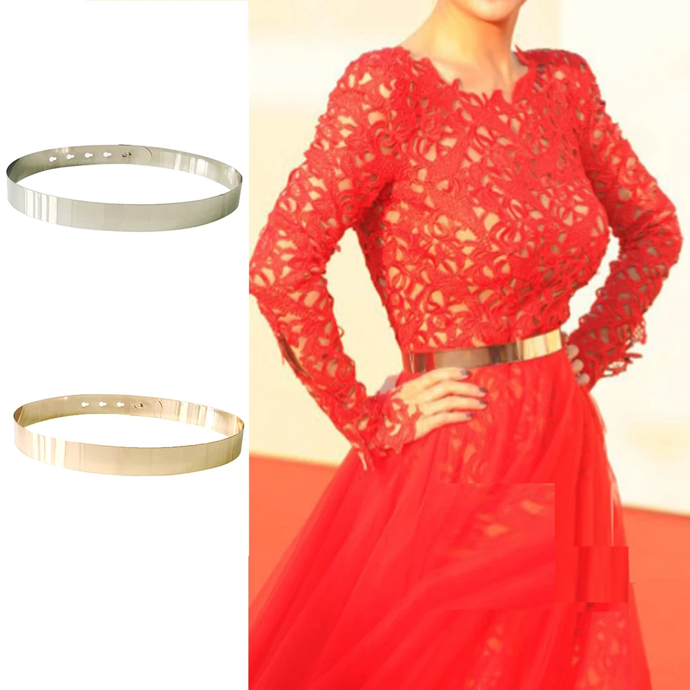 Ремень женский металлический с металлическими вставками |