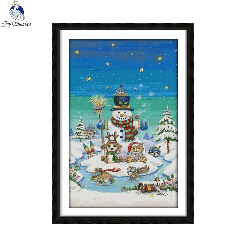 Вышивка крестиком Joy Sunday Snowman Счетный DMC набор для рукоделия 11CT 14CT вышивка ручной