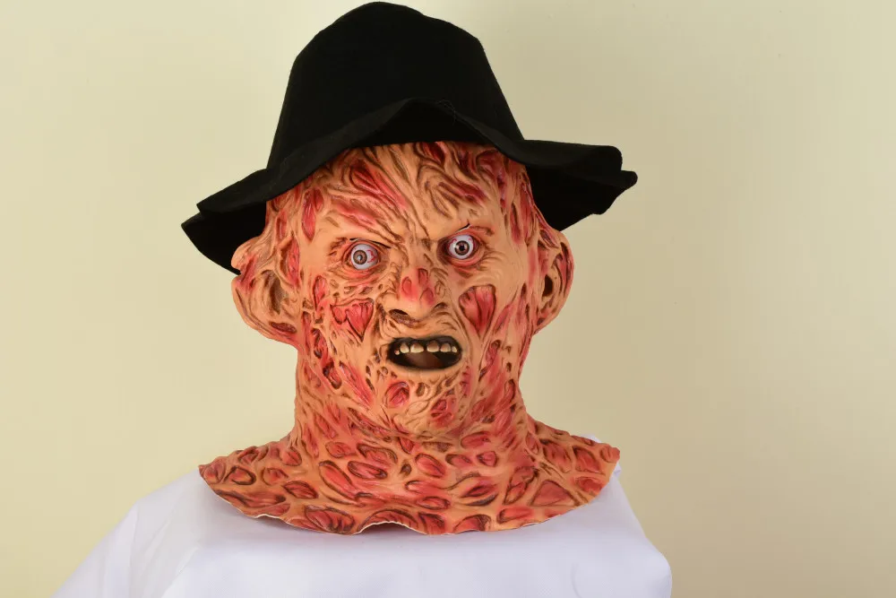 Freddy krueger маска лапа латексный костюм для взрослой вечеринки пятница 13th Killers Джейсон ужас Slasher larp перчатки лапа с шляпой металл