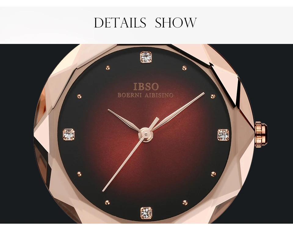 IBSO брендовые роскошные женские наручные часы с кожаным ремешком Montre Femme модные женские кварцевые часы женские часы Relogio Feminino