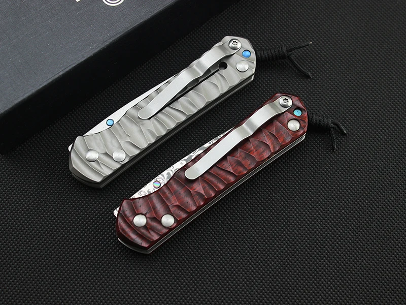 59-60 HRC D2 или Дамаск лезвие Титан сплава Ручка складной Ножи карман охоты лагерь