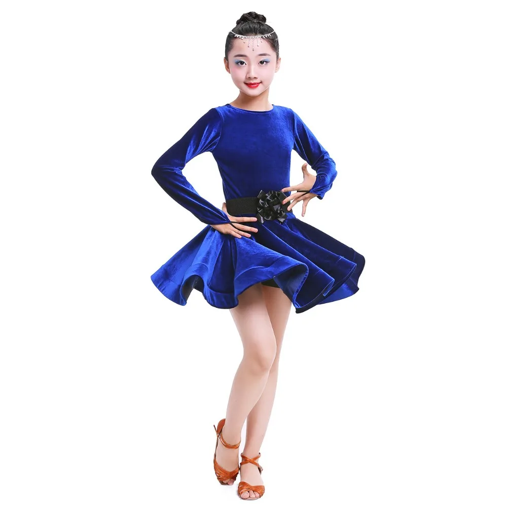 Детское платье для латиноамериканских танцев Черное Красное девочек-подростков