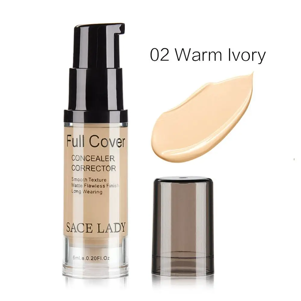 02 Warm Natural SACE LADY Профессиональный консилер для глаз основа для макияжа 6 мл полное покрытие для глаз темные круги лица жидкий корректирующий крем Косметика для макияжа - Цвет: 02 Warm Natural