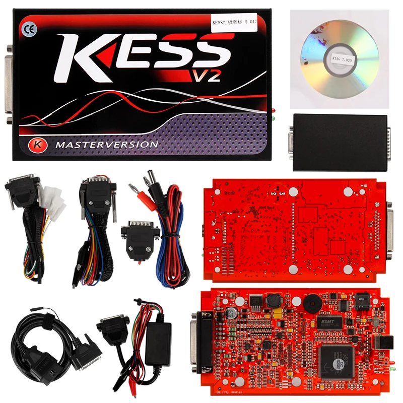 Красный KESS V2 V5.017 ECU программист онлайн Kess Ktag V7.020 мастер ECU чип тюнинг инструмент автомобиль/Трактор менеджер Тюнинг Комплект