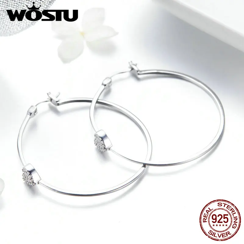 Женские серьги-подвески WOSTU круглые серьги из стерлингового серебра 925 пробы с