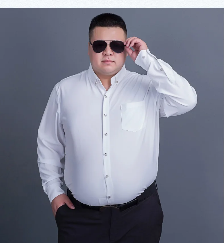 Зимняя мужская официальная рубашка с длинным рукавом 7XL 8XL 9XL 10XL большой размер 11XL осень homme хлопок офисная рубашка темно-синий красный 60