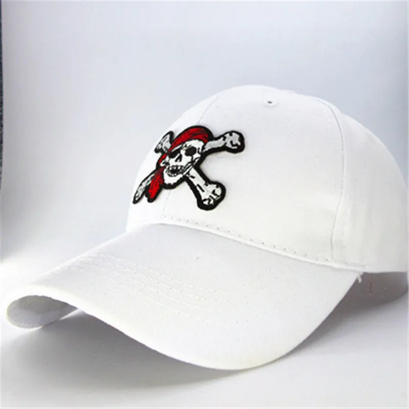 Бейсбольная хлопковая кепка LDSLYJR с вышивкой пиратского черепа Регулируемая