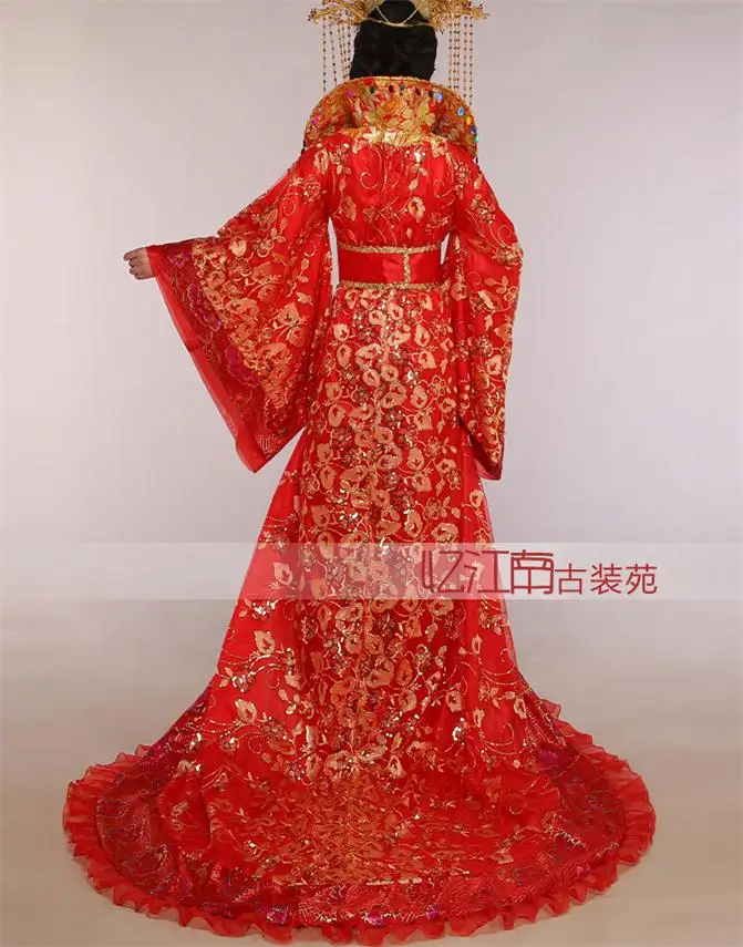 

Women's stand collar the noble temperament trailing dress the queen of the tang dynasty clothing Chinese ancient costume