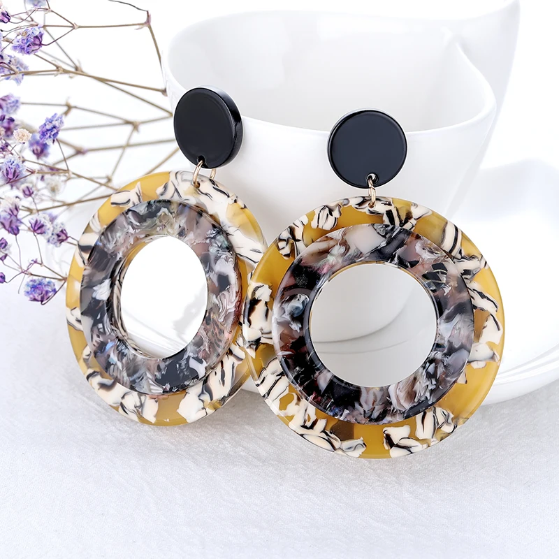 Новые Разноцветные серьги рандомные леопардовые для женщин из ацетатной смолы