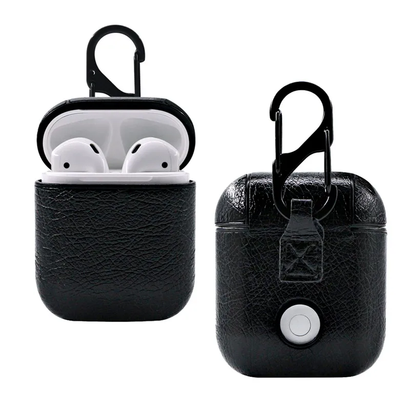 AirPods беспроводной однотонный кожаный чехол для гарнитуры iPhone AirPods1 поколение 2