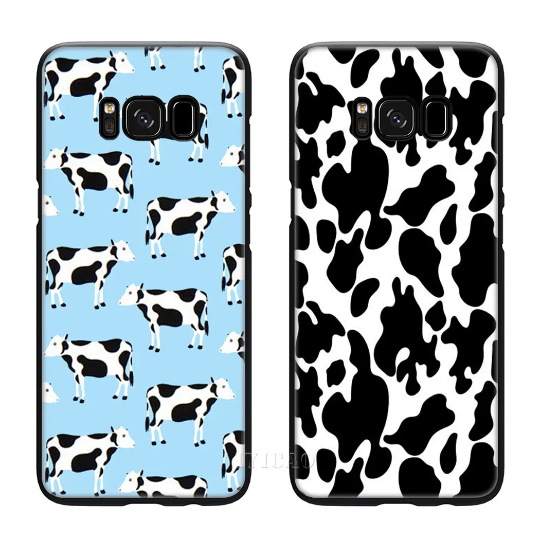 IYICAO черный и белый коровья Мягкий силиконовый чехол для samsung Galaxy S10 S9 S8 Plus S10e S6 S7 Edge
