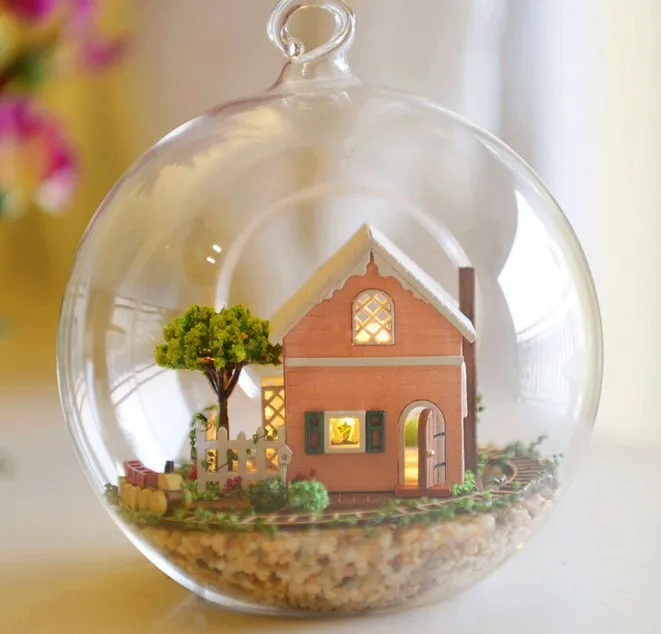 3 шт. миниатюрный кукольный домик в очаровательном саду стеклянный сделай сам шар