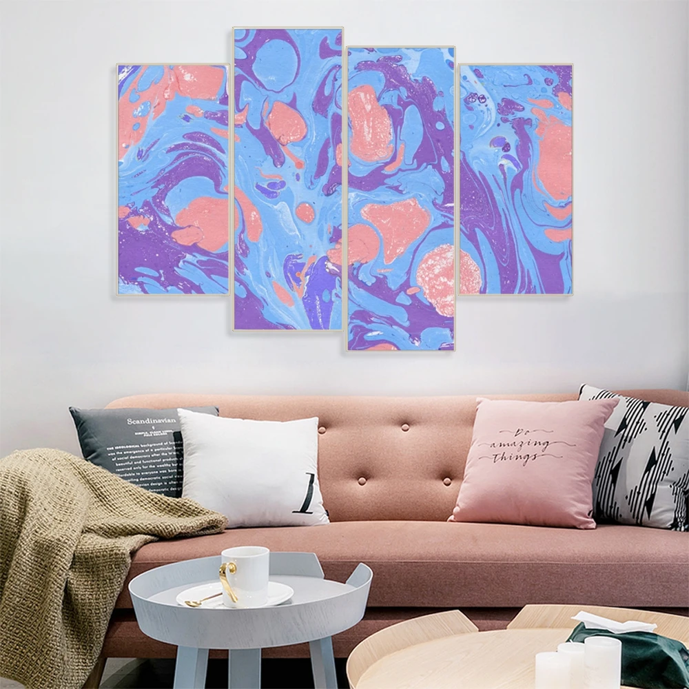Абстрактные 4 шт современной акварельной граффити Северная Настенная картина