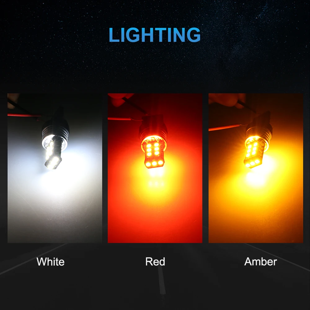

NLpearl 2x Signal Lamp T25 Led Bulb 3157 3156 LED P27/7W P27W 2835SMD W16W T15 Led Reverse Lights Auto Turn Signal Light 12V Red
