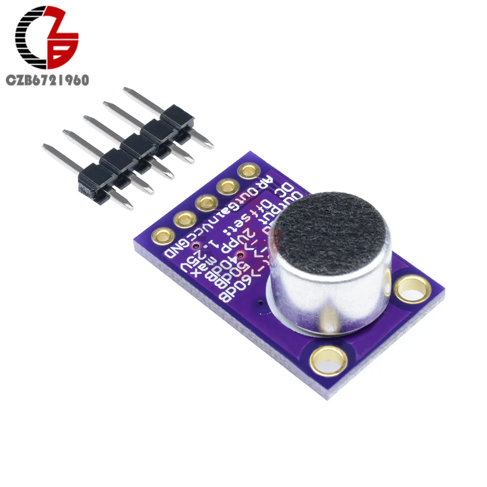MAX9814 микрофон модуль усилителя Auto Gain Max 40dB/50dB/60dB частоты 20 Гц-20 кГц 2,7 V-5,5 V с булавки для Arduino