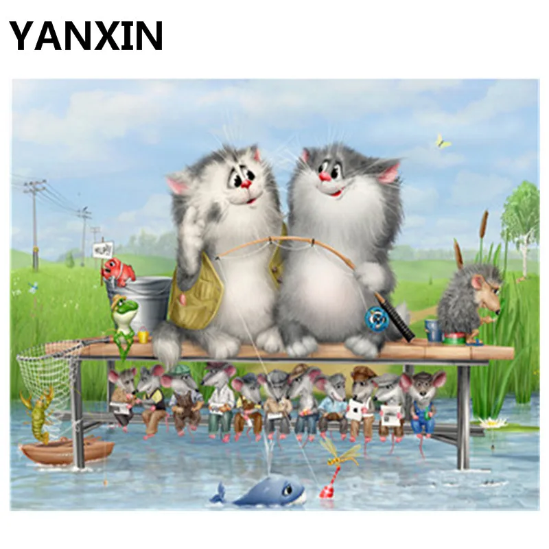 YANXIN DIY рамка картина по номерам масляная краска настенные художественные картины