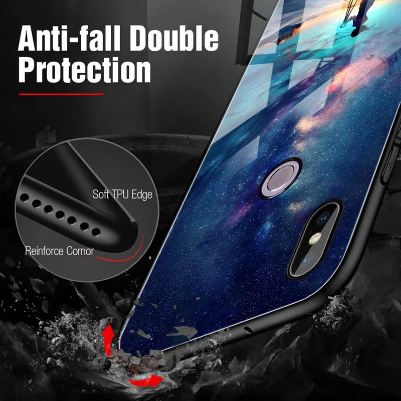 Роскошный стеклянный чехол для Xiaomi Mi A2 Lite A1 5X силиконовый мягкий Xioami RedMi Note 5 6 Pro 4X5