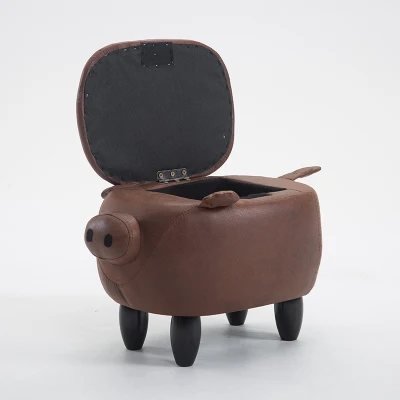 coffee pig W storage Креативные твердые деревянные табуреты для ног прекрасная обувь с изображением свинки табурет для хранения диванов - Цвет: coffee pig W storage