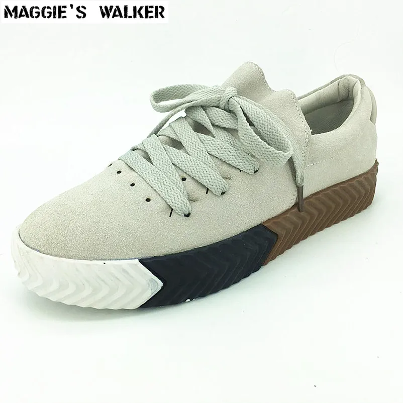 Maggie's Walker/женская модная повседневная обувь из натуральной кожи; Повседневная Уличная обувь на платформе со шнуровкой; Размеры 35~ 39